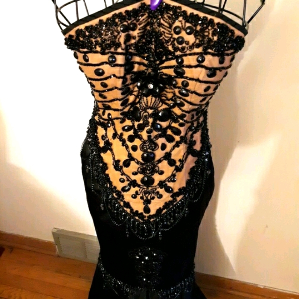 Sherry Hill Couture Bedazzled  Prom Dress - Picture 2 of 9